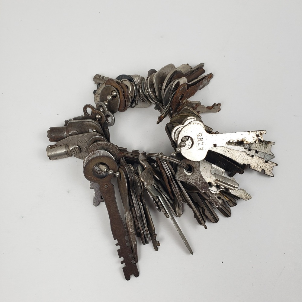 Vintage Antique Key Lot Bulk Skeleton Barrel Flat Steel Steampunk Crafting Mixed